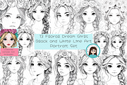 Black and White Line Art Portraits, a Graphic by Cute Little Workshop (Thumbnail 1 of 4)