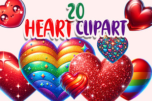 Heart Clipart PNG Bundle, an Illustration by M9 Design