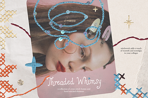 Threaded Whimsy: Collage Kit, an Object Graphic by TiriCo
