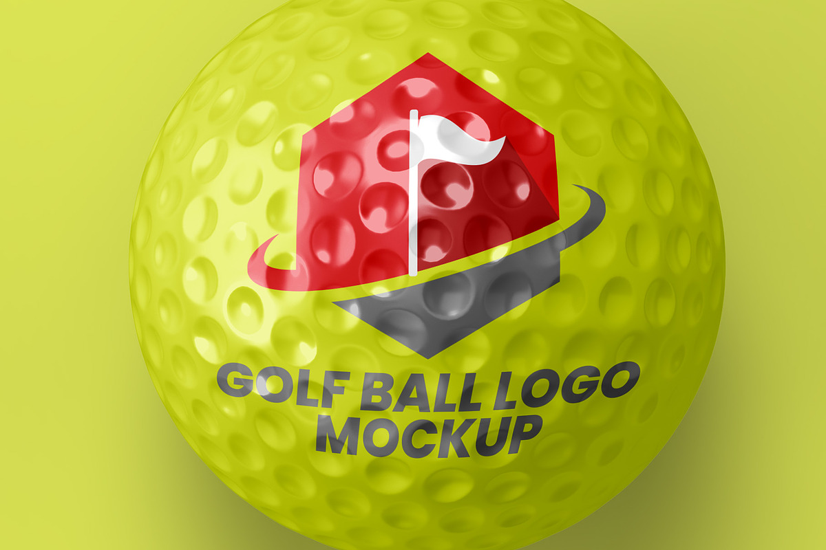 Golf Ball Logo Mockup - 6 views, a Merchandise Mockup by Illusiongraphic (Photo 10 of 14)