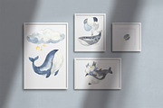 WHALES watercolor collection, an Animal Illustration by OlliArtDesign (Thumbnail 6 of 9)