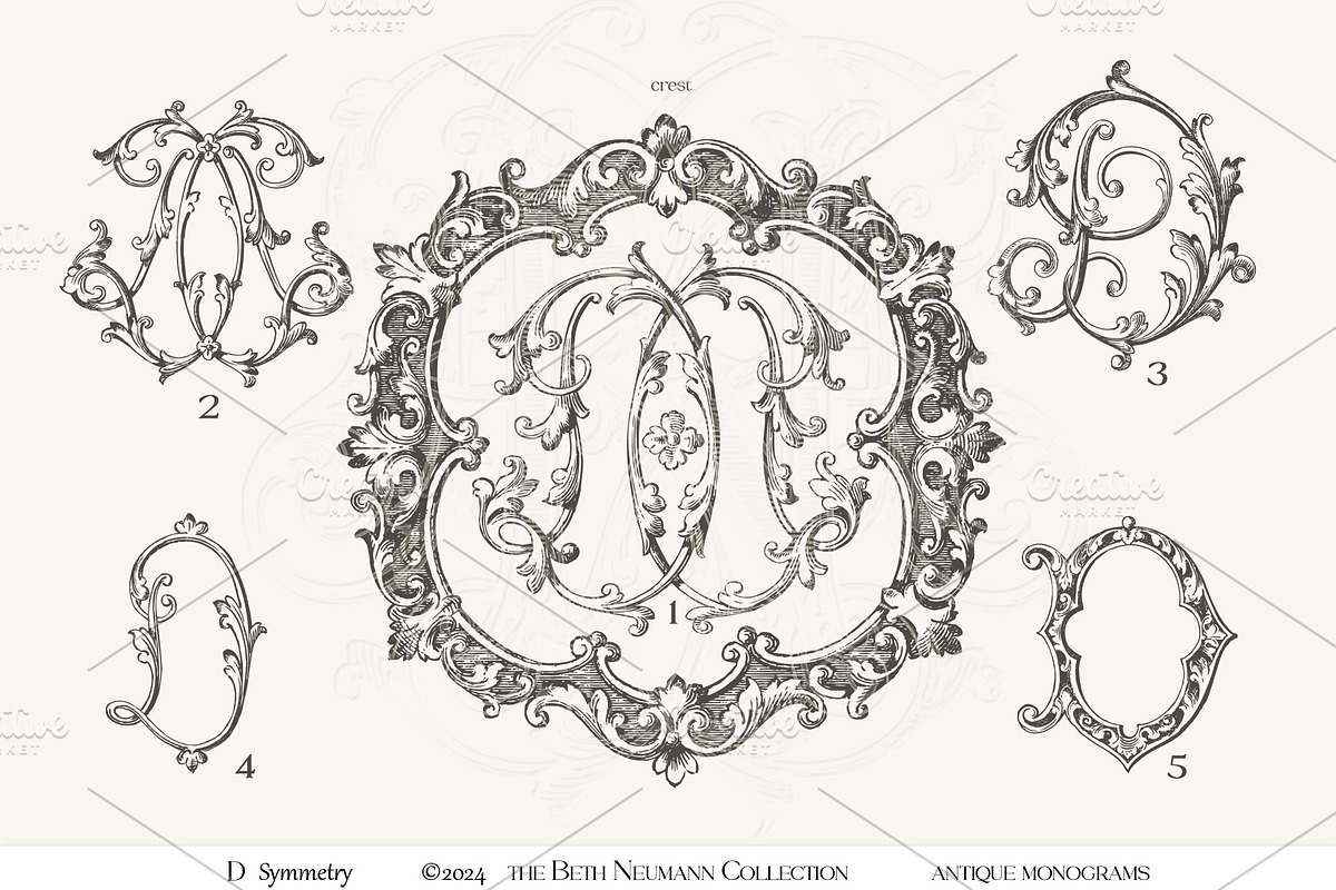 Antique Vintage Monogram Initial D, an Object Graphic by Antique Monograms (Photo 4 of 4)