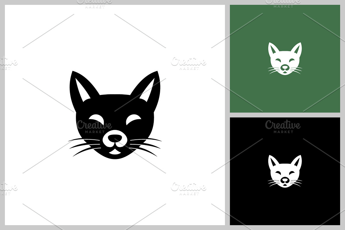 cat head vector design template, an Animal Illustration by quadrazo