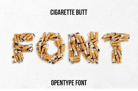 Cigarette Butt Font, a Font by Handmadefont
