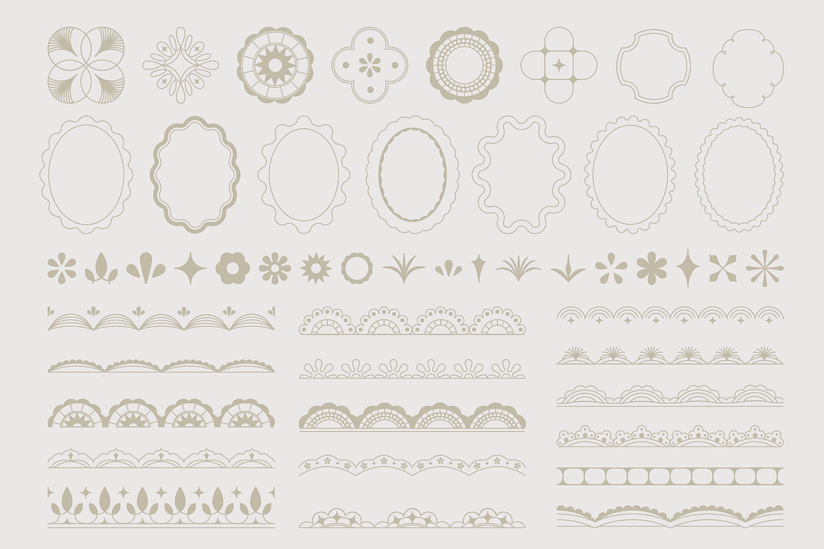 Line Lace Frames - vector designs, an Object Graphic by venimo (Photo 12 of 14)