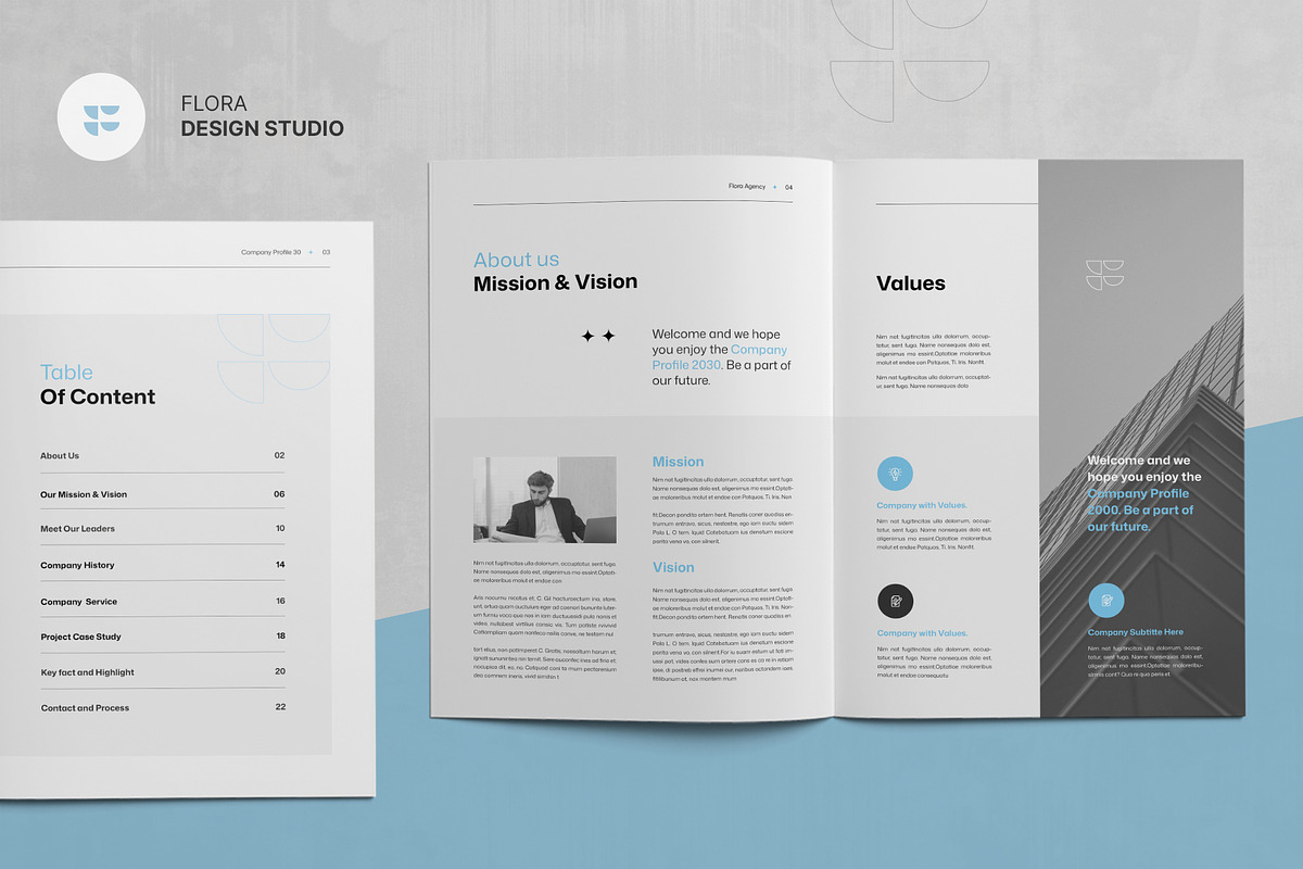 FLORA | Company Profile Template, a Brochure Template by KreateTribe (Photo 3 of 11)