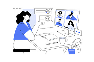 Team chat isolated cartoon vector, a Technology Illustration by Visual Generation