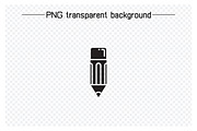 Pen and Pencil Glyph Icons, a Solid Icon by Designfour (Thumbnail 5 of 7)