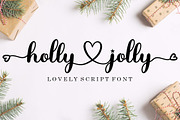 Holly Jolly | Lovely Font, a Script Font by Bosstype Studio (Thumbnail 1 of 8)
