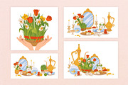 Happy Nowruz Day. Vector set, a Seasonal Illustration by Tata Pilip (Thumbnail 4 of 14)