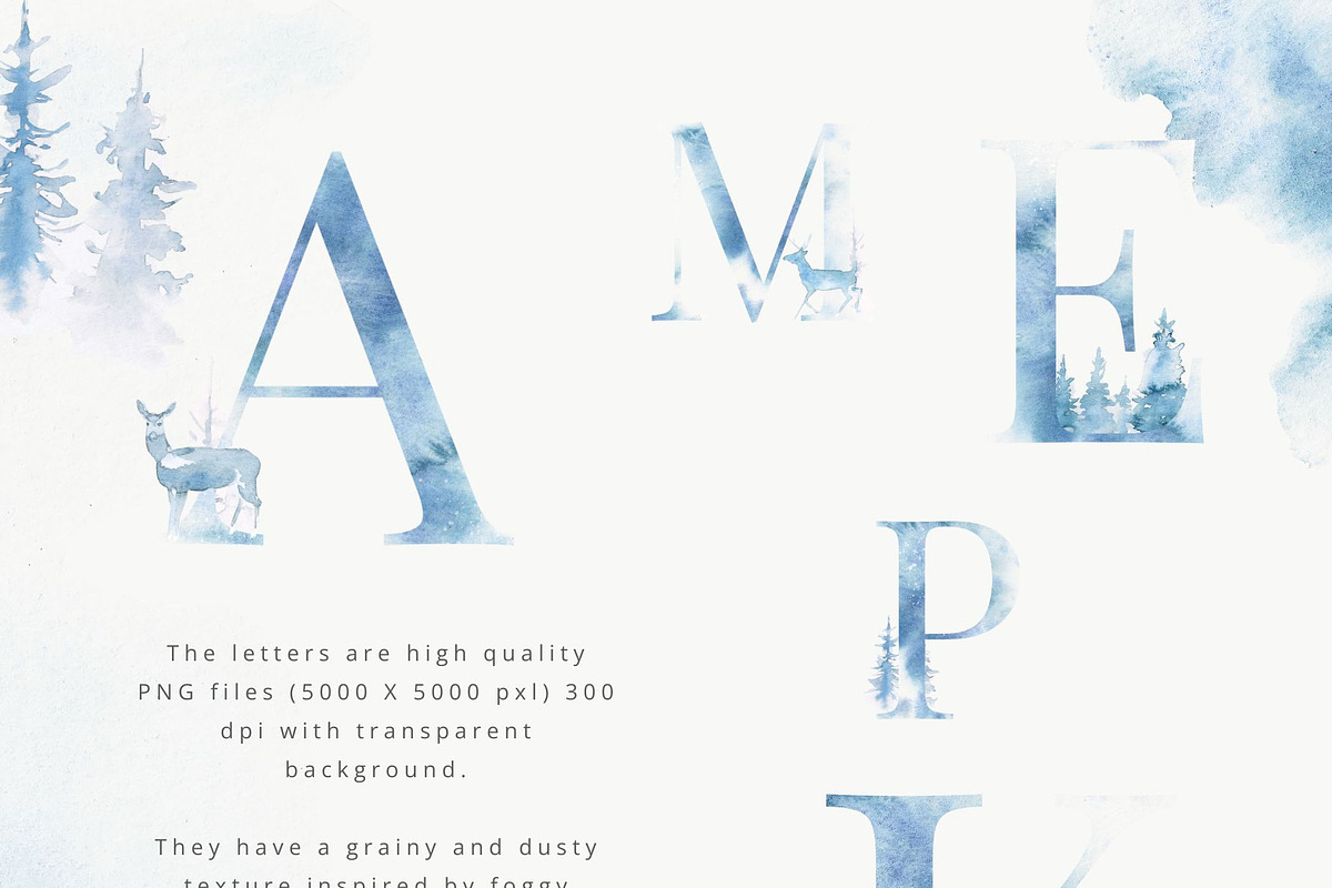 Frosty winter alphabet collection, a Decorative Illustration by Kolorata Art (Photo 7 of 9)