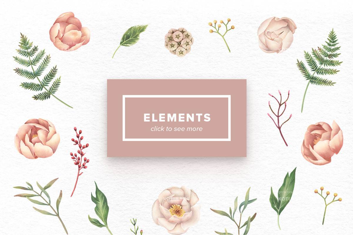 Watercolor Sweet Peonies Set, an Object Graphic by Kotulska (Photo 2 of 4)