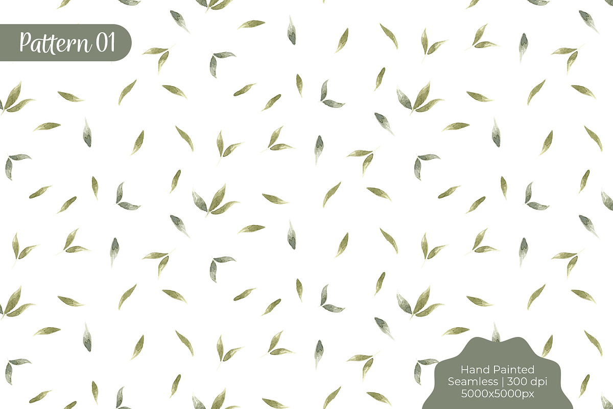 Watercolor Leaves Seamless Pattern, a Pattern Graphic by Tayla de Beer (Photo 2 of 9)