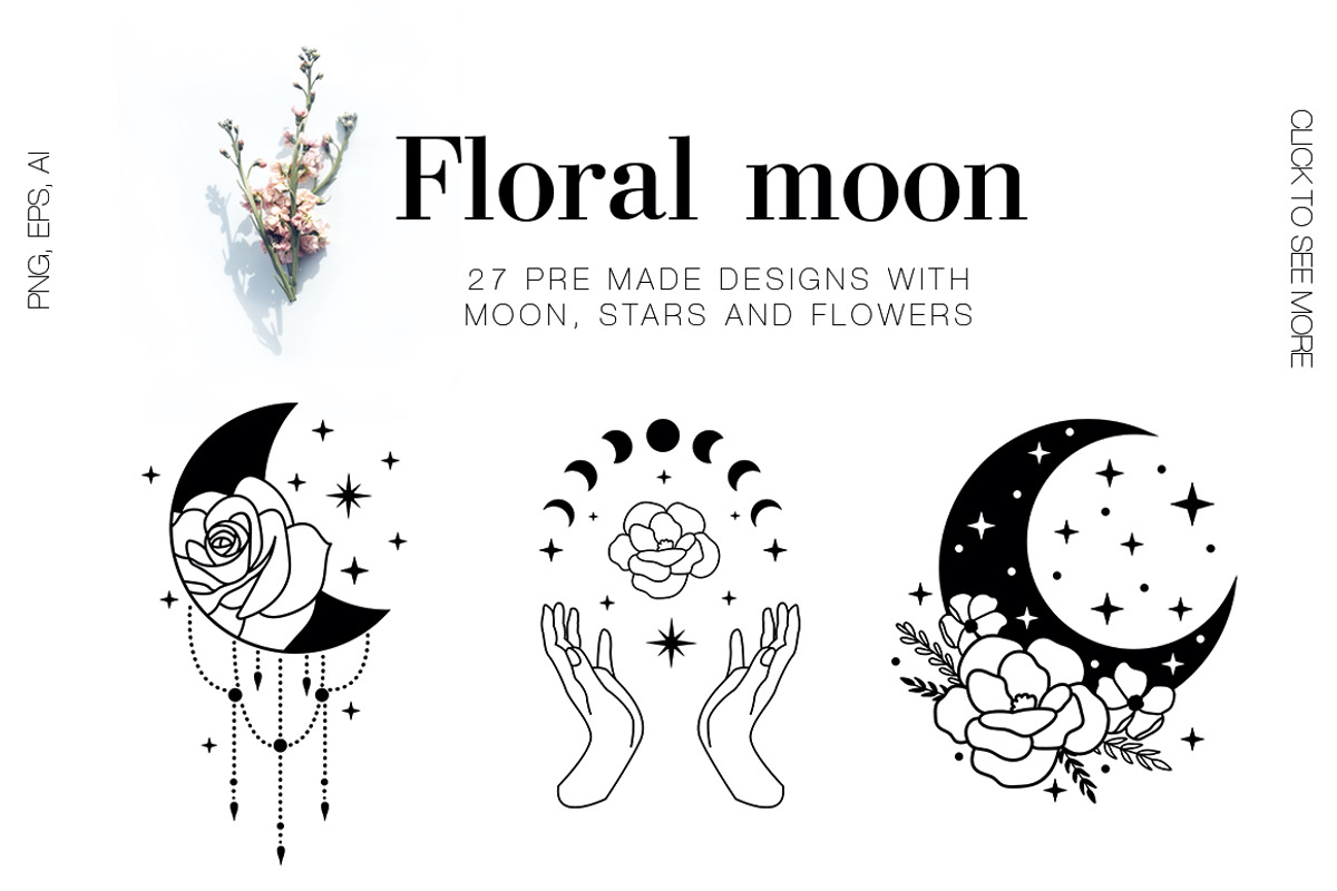 Floral moon & Zodiac Constellations, an Illustration by Art Dari Autumn (Photo 3 of 15)
