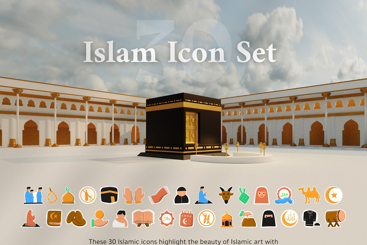 Islamic Icon Pack, a Solid Icon by Claymoon Lab (Photo 3 of 5)