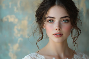 Stunning portrait of a young woman w, a Photo by Tanuart