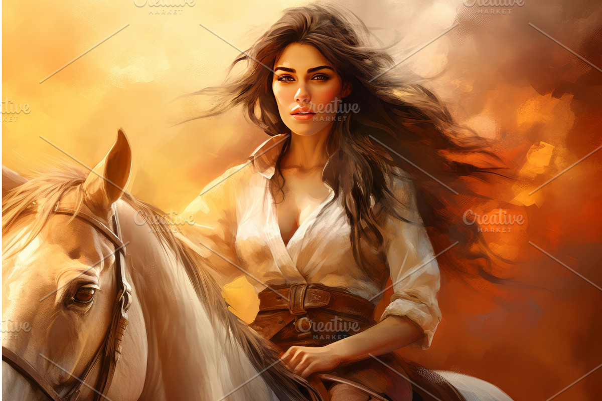 Dramatic Cowboy banner portrait, a Person Illustration by Ylivdesign