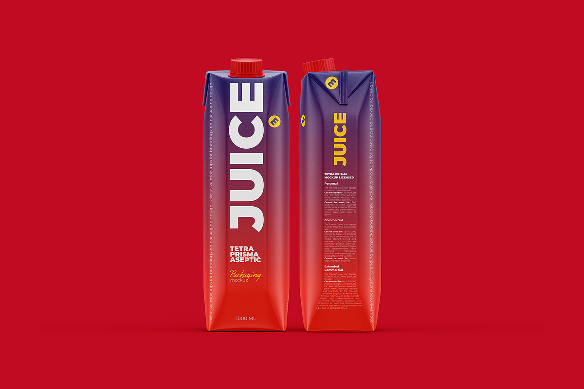 Juice Mockup Tetra Prisma 1000ml, a Packaging Mockup by easymock (Photo 9 of 10)