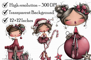 Whimsical Christmas Pin Up Girl Clip, an Illustration by Libby Wishes (Thumbnail 6 of 7)