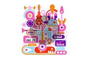 Audio Production And Music Studio, an Illustration by danjazzia (Thumbnail 1 of 3)