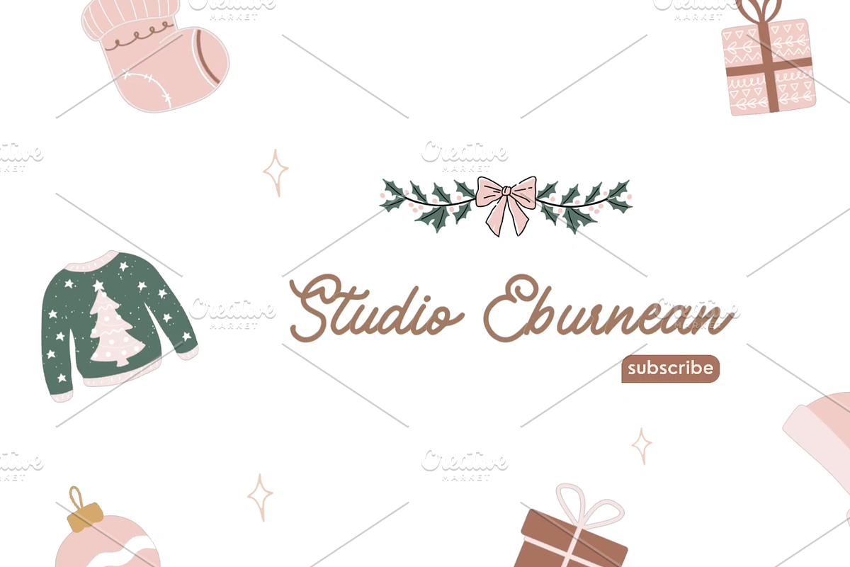 Cute Christmas Youtube Intro Canva, a Social Media Template by Studio Eburnean (Photo 3 of 3)