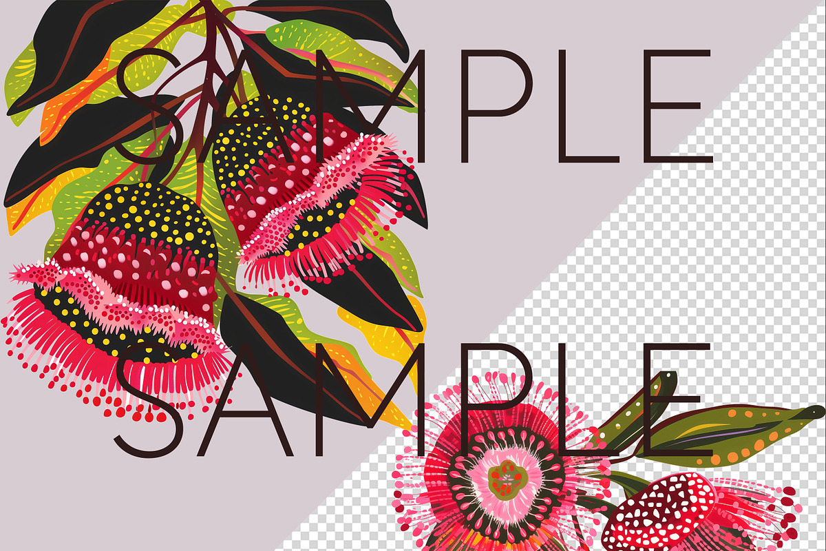 Aboriginal Style Flower Clipart PNG, a Decorative Illustration by Pawcasso's Portraits (Photo 7 of 9)