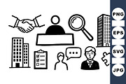 Business Icons Vector Set, an Illustration by designvectx (Thumbnail 1 of 3)