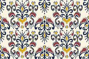 Uzbek Ikat Floral Paisley Pattern