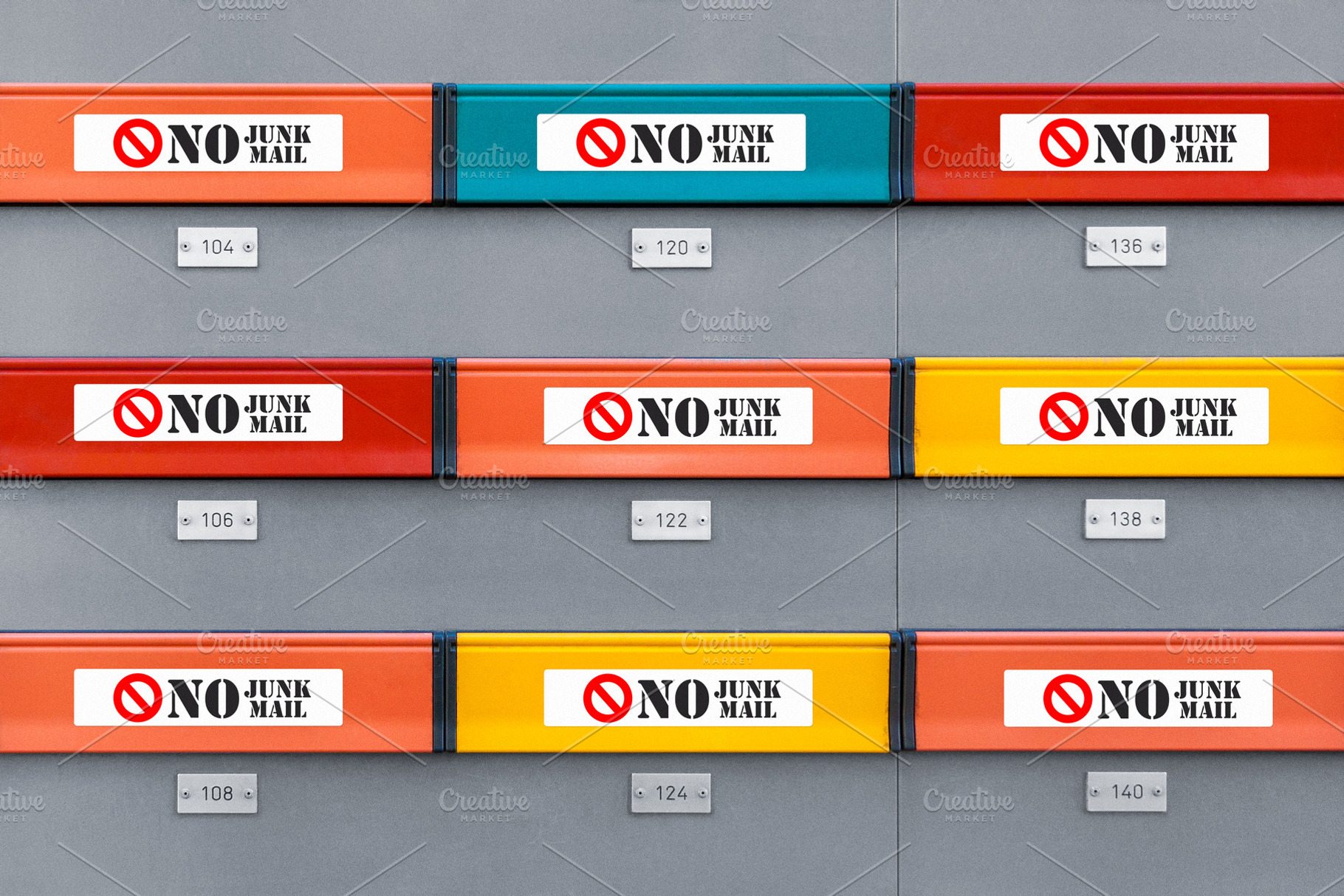 Mailboxes with no junk mail stickers, an Industrial Photo by BOOCYS