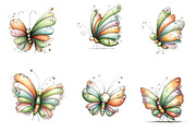 Whimsical Spring Butterfly Clipart, an Illustration by CreationArt (Thumbnail 2 of 7)