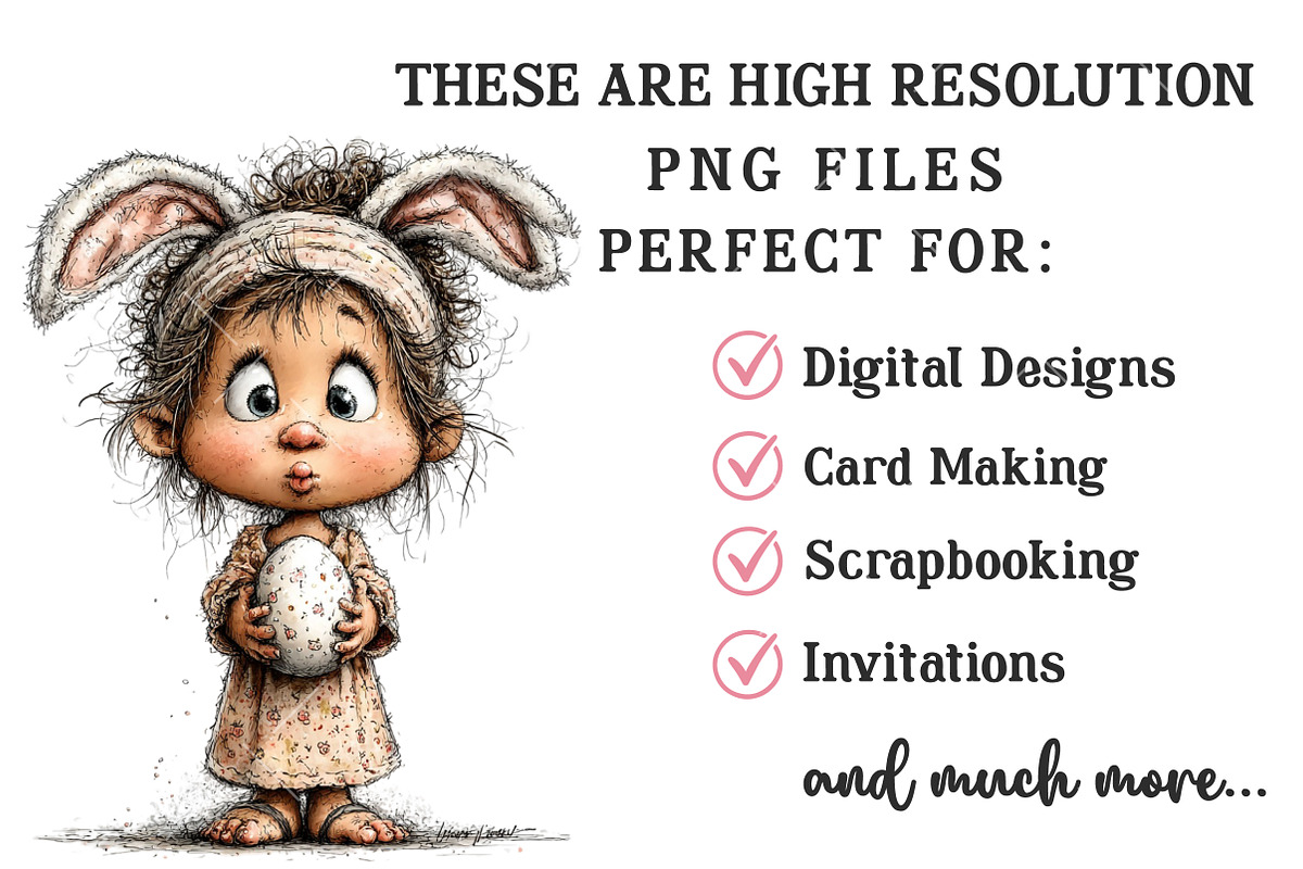 Whimsical Easter Kids Clipart, an Illustration by OK Design (Photo 5 of 6)