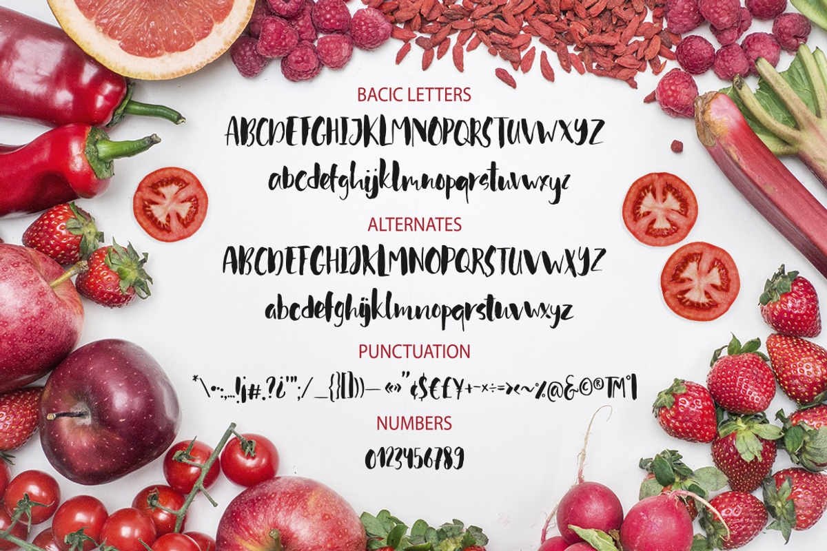 Red tomato. Script font. preview 6