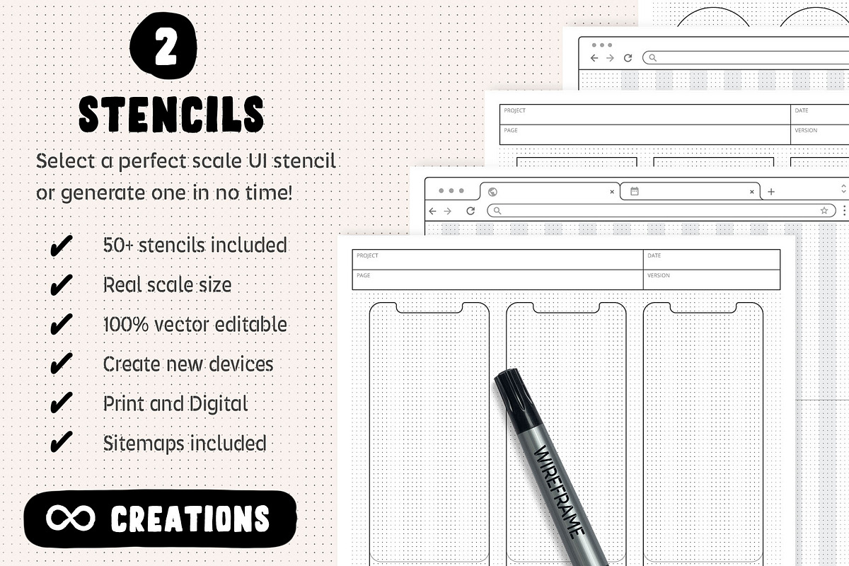 Wireframes and Sitemaps Bundle, a Wireframe Template by Sargatal (Photo 4 of 17)