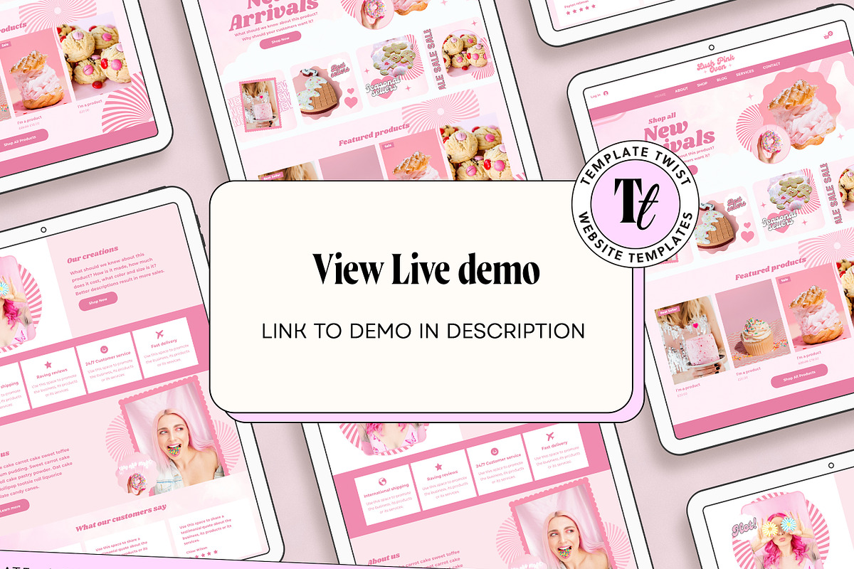 Pink Bakery Wix Website Template, a Wix Template by Template Twist Shop (Photo 3 of 10)