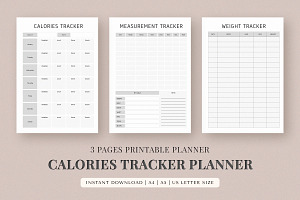 Calories Tracker Printable Planner