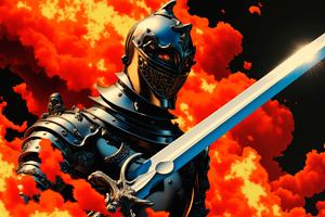 Great medieval knight in armor and w, an Arts & Entertainment Photo by TatsianaSalauyova