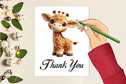 Watercolor Cute Baby Giraffe Clipart, an Illustration by CraftArtStudio (Thumbnail 5 of 5)