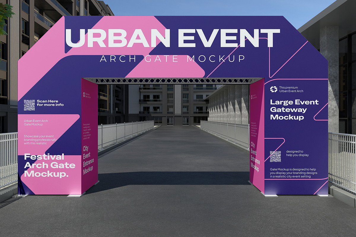 Urban Event Arch Gate Mockup, an Advertising Mockup by Unerispace (Photo 3 of 5)