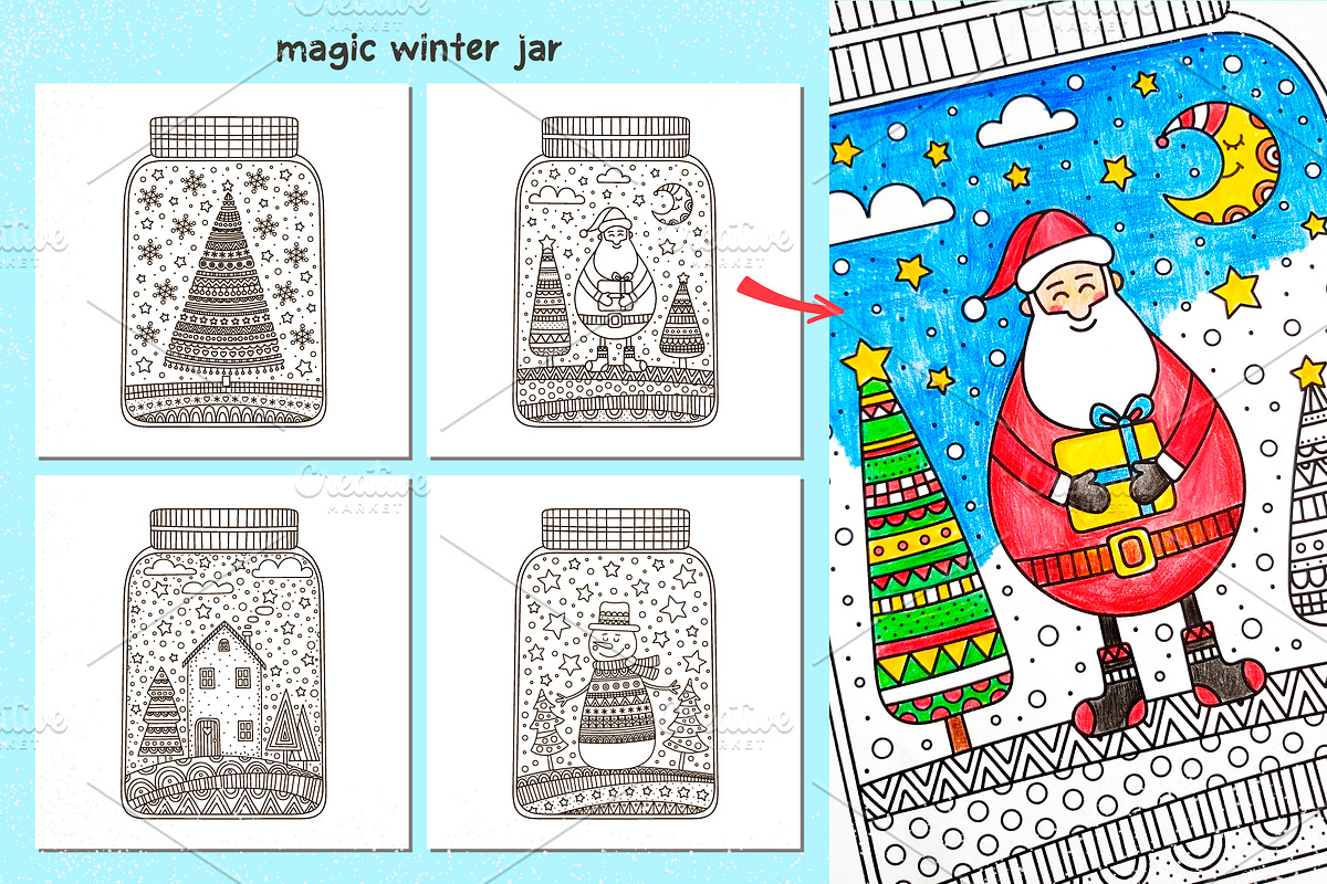 Christmas coloring pages., an Object Graphic by Fairy dreams (Photo 3 of 5)