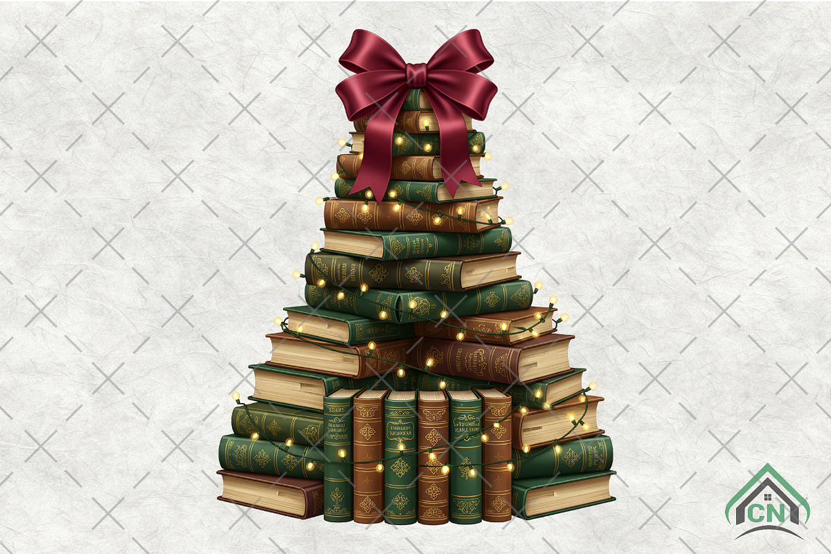 Christmas Book Tree Xmas Teachers, an Illustration by Craft Nest (Photo 1 of 6)