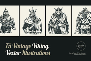Vintage Viking Vector Illustration, a Person Illustration by Creative Stall