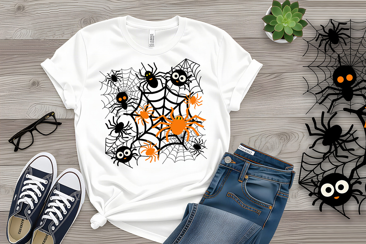 Halloween Web Weaving Party, a Seasonal Illustration by Sharon Schwalbe (Photo 1 of 5)