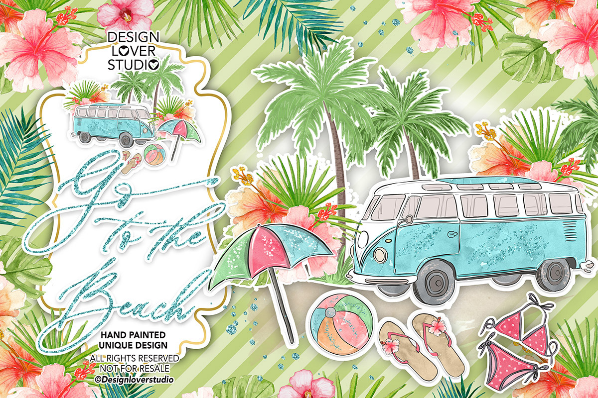 Go to the Beach design, an Illustration by designloverstudio (Photo 2 of 3)