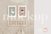 Nursery Wall Art 2 frames mockup, a Product Mockup by MoMockups (Thumbnail 4 of 5)