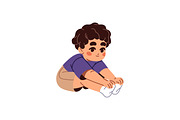 Cute kids doing sports exercises set, a Person Illustration by PaperTrident (Thumbnail 10 of 13)