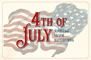 Vintage 4th of July illustrations, a Seasonal Illustration by Mr Vintage (Thumbnail 1 of 7)