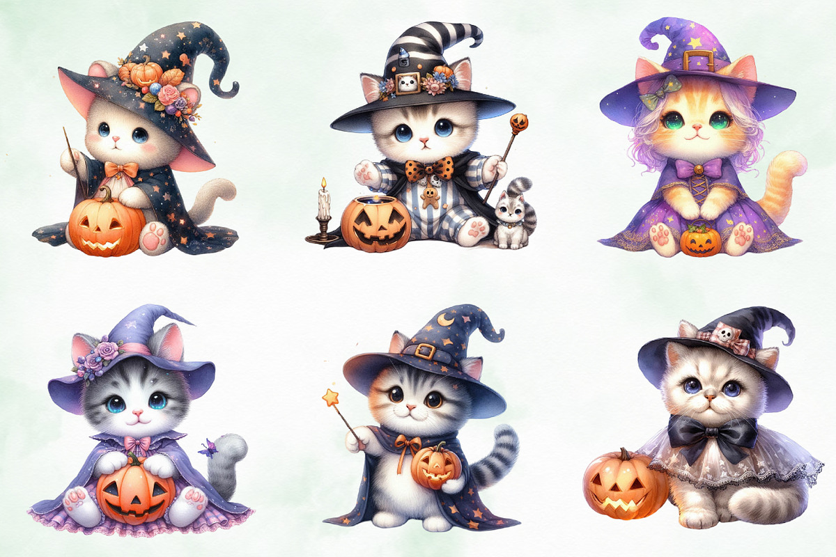 Halloween Baby Magic Cats, an Illustration by Creative Art (Photo 3 of 4)