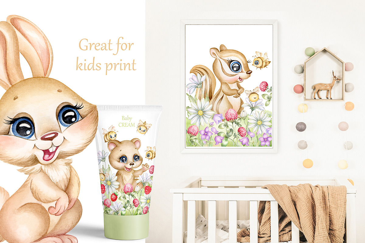 Cute Woodland Animals. Baby Forest 1, an Animal Illustration by MarinadeArt (Photo 4 of 10)