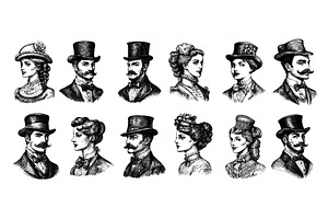 Engraving retro gentleman and woman, an Object Illustration by Stock-Smart-Start