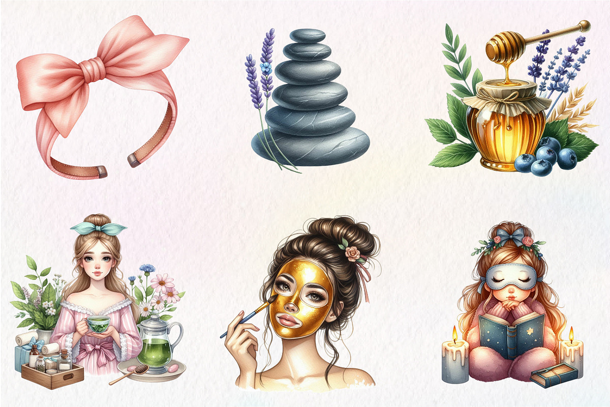 Spa Day Sublimation Clipart Bundle, an Illustration by CreationArt (Photo 2 of 5)